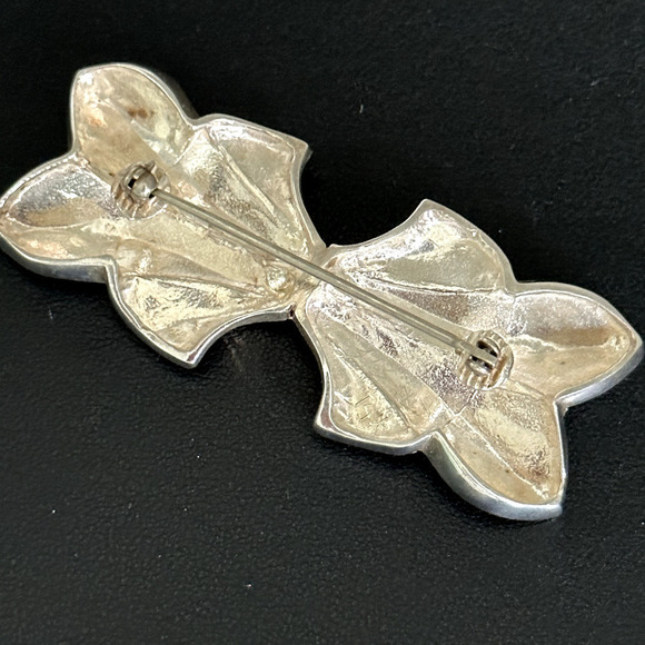 Vintage 925 Sterling Silver & 14K Gold Braided Two Tone Modern Abstract Brooch - Picture 4 of 11